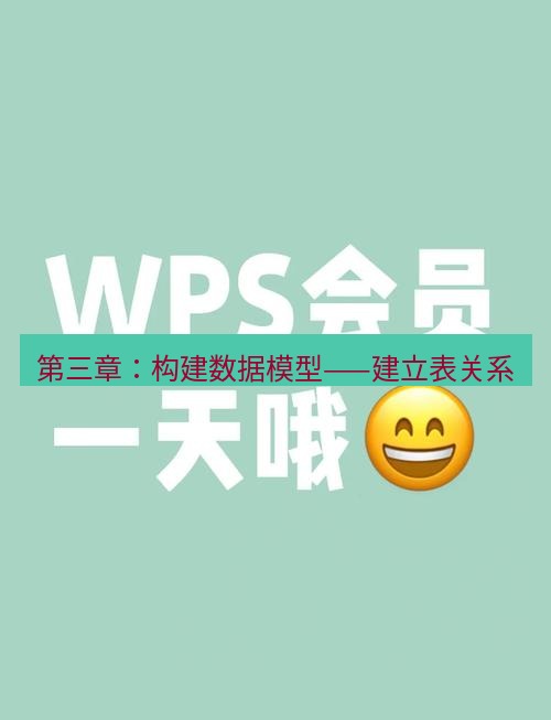 wps 第三章：构建数据模型——建立表关系