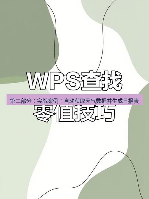 wps 第二部分：实战案例：自动获取天气数据并生成日报表