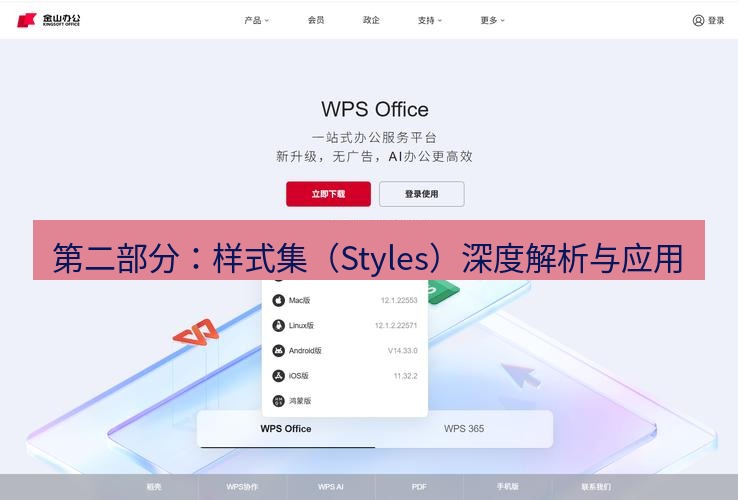wps 第二部分：样式集（Styles）深度解析与应用