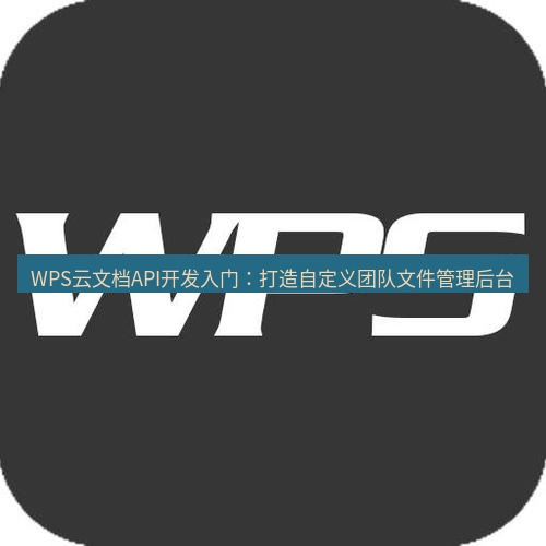wps WPS云文档API开发入门：打造自定义团队文件管理后台