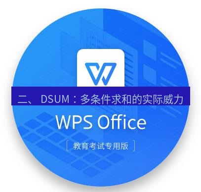 wps 二、 DSUM：多条件求和的实际威力
