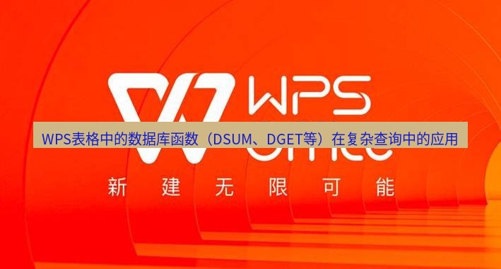 wps WPS表格中的数据库函数（DSUM、DGET等）在复杂查询中的应用