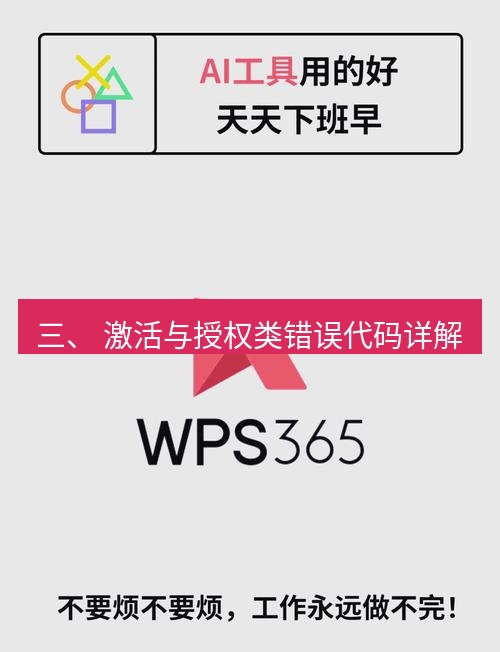 wps 三、 激活与授权类错误代码详解
