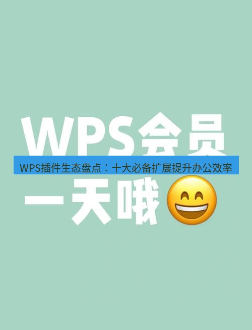 wps WPS插件生态盘点：十大必备扩展提升办公效率