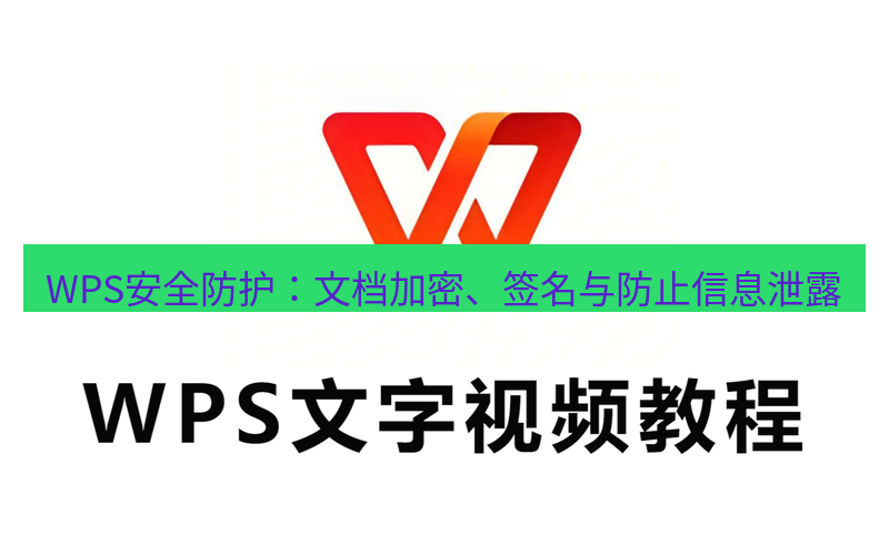 wps WPS安全防护：文档加密、签名与防止信息泄露
