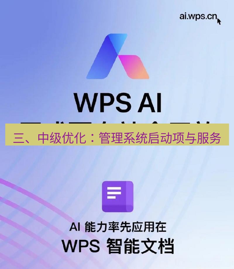 wps 三、中级优化：管理系统启动项与服务