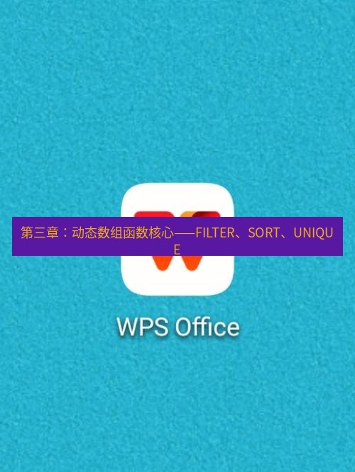 wps 第三章：动态数组函数核心——FILTER、SORT、UNIQUE