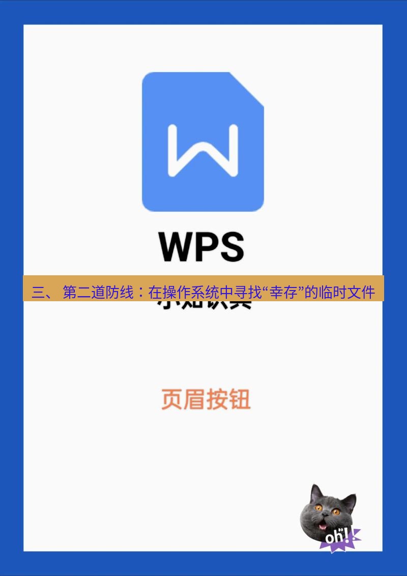 wps 三、 第二道防线：在操作系统中寻找“幸存”的临时文件