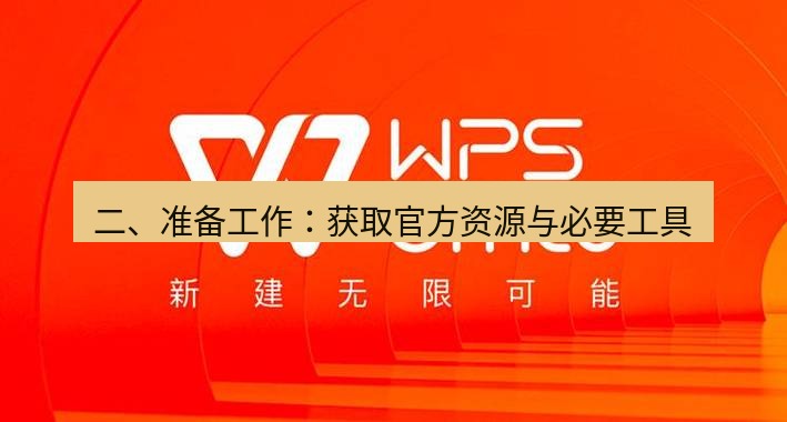 wps 二、准备工作：获取官方资源与必要工具