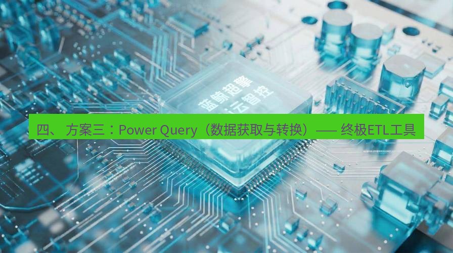 wps 四、 方案三：Power Query（数据获取与转换）—— 终极ETL工具