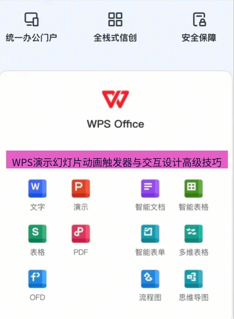 wps WPS演示幻灯片动画触发器与交互设计高级技巧