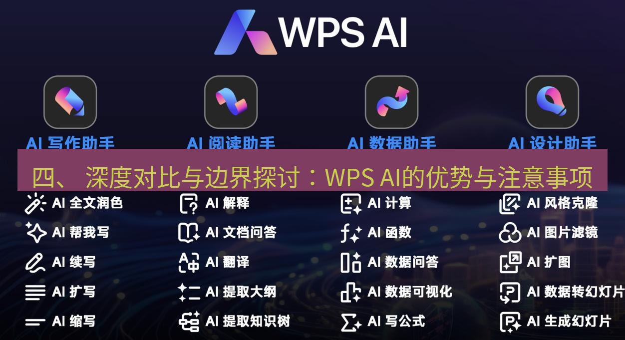 wps 四、 深度对比与边界探讨：WPS AI的优势与注意事项