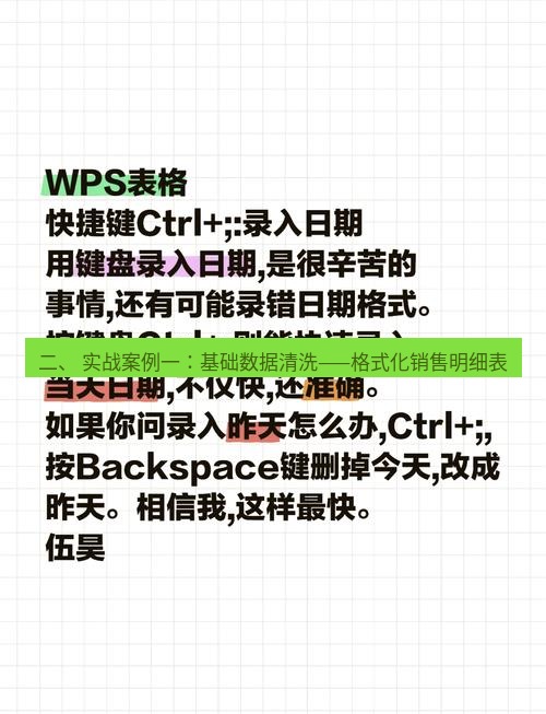 wps 二、 实战案例一：基础数据清洗——格式化销售明细表