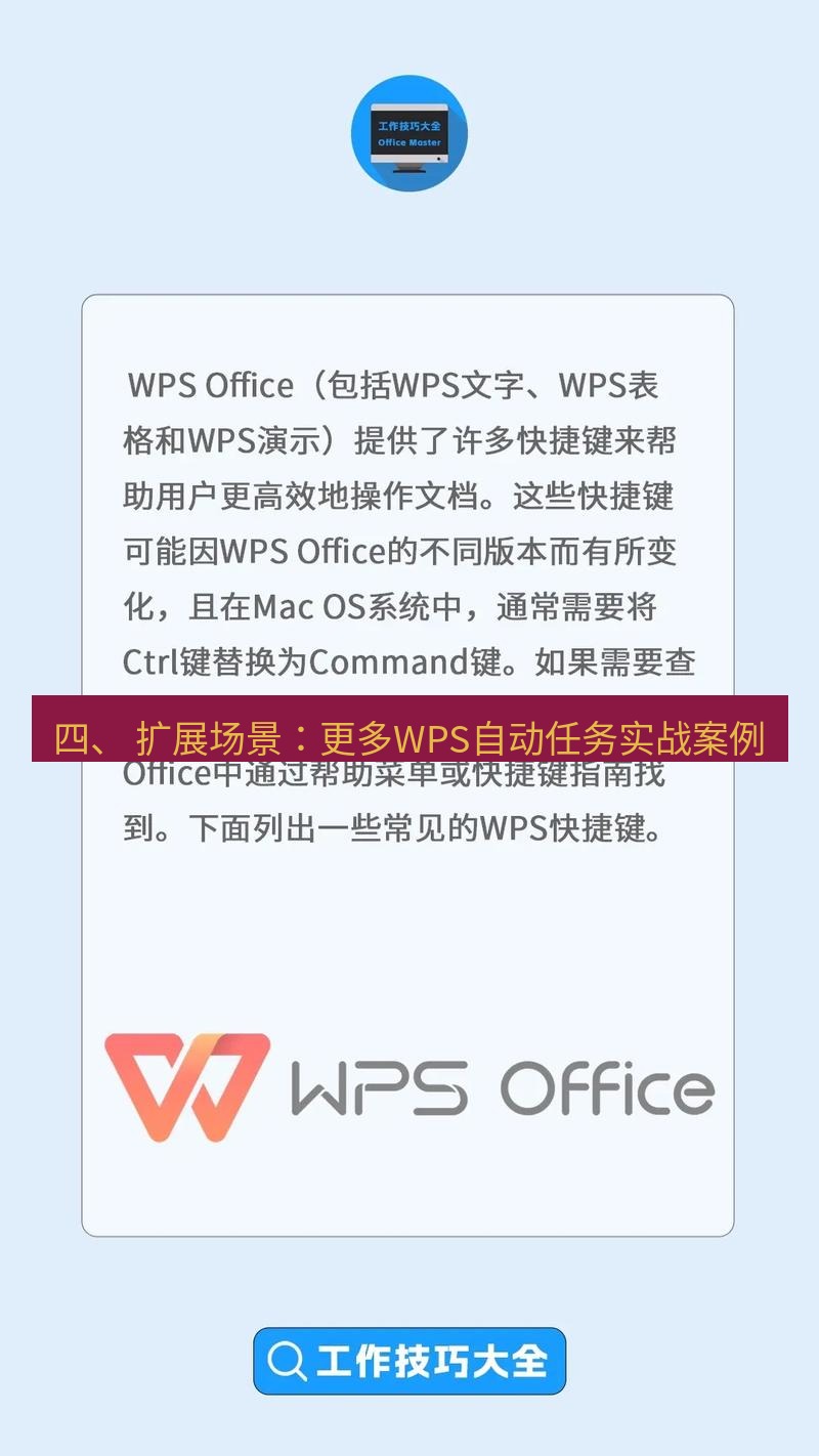 wps 四、 扩展场景：更多WPS自动任务实战案例